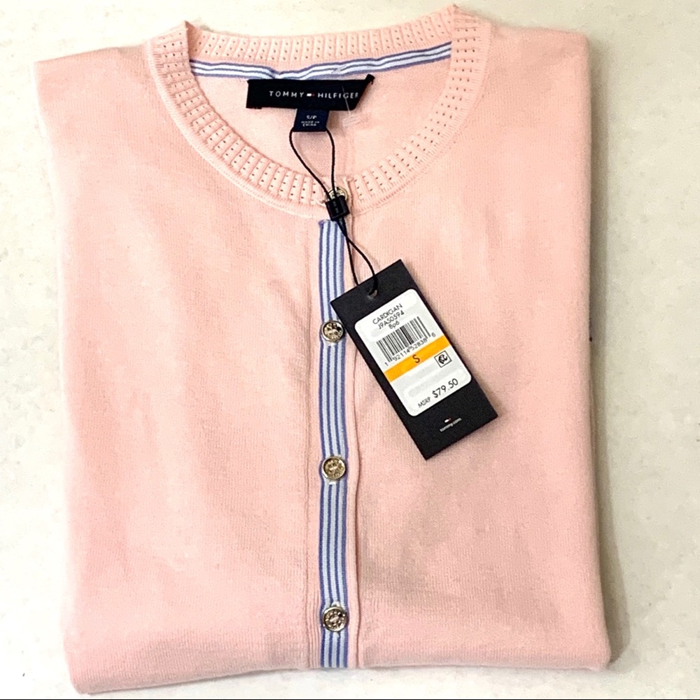 Tommy Hilfiger Cardigan Long Sleeve Button Up Pink - Picture 16 of 16